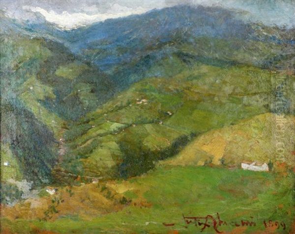 Mountain Landscape With Houses - view 1