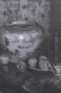 Oriental Bowl And Fruit by Lucien Abrams