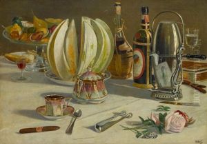 Coffee, Candied Fruit And Liquors by Salvador Abril y Blasco