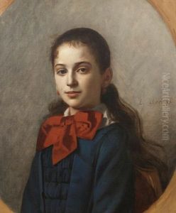 A Portrait Of A Young Lady Wearing A Red Bow (+ 2 Others; 3 Works)