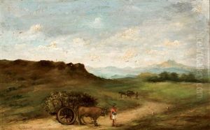 Carretas En El Campo by Manuel Fernandez Acevedo