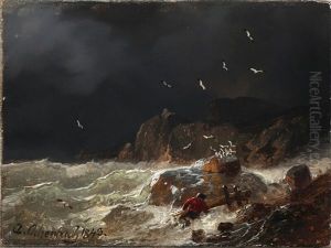 Tempest At The Coast by Andreas Achenbach