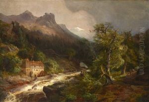 Schweizer Gebirgsmuhle An Tosendem Bach Schweizer Gebirgsmuhle An Tosendem Bach