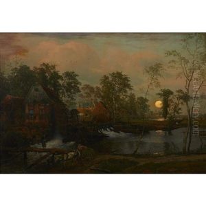 Landscape At Twilight by Andreas Achenbach