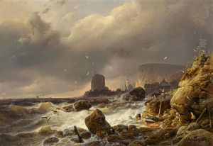 Felsenkuste Im Sturm