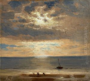 Evening At The Sea by Andreas Achenbach
