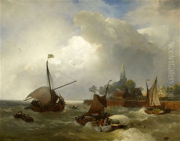 Hafeneinfahrt Von Emden Am Dollart - view 1