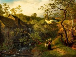 Bergische Wassermuhle by Andreas Achenbach