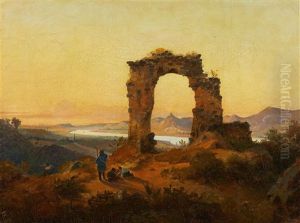 Evening View Of The Rhine Valley Seen From The Rolandsbogen