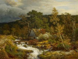 Hessische Wassermuhle by Andreas Achenbach