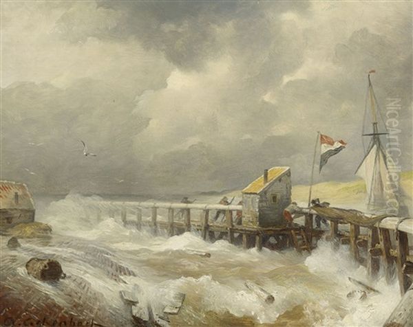 Storm At The Jetty - view 1