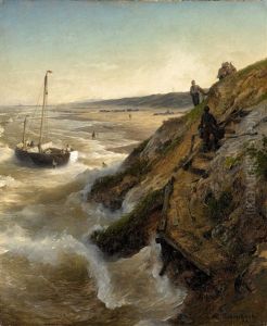 A Dutch Coastal Landscape by Andreas Achenbach