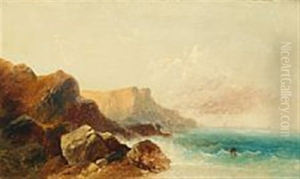 Rocky Coast With A Fisher - view 1