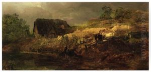 A Farmhouse By A River (oil Study) A Farmhouse By A River (oil Study)