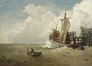 The Harbour Of Ostend by Andreas Achenbach