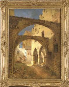 Orientalische Strasenansicht by Andreas Achenbach