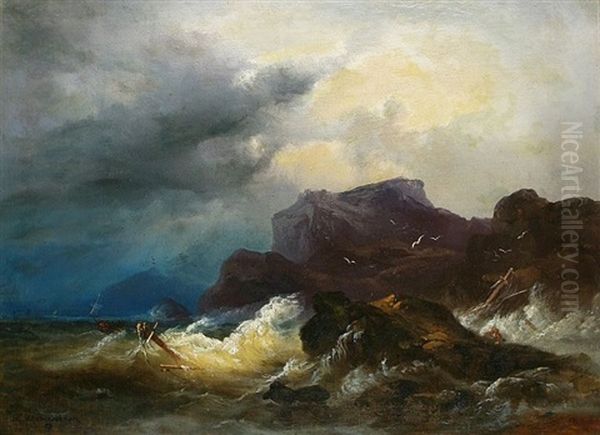 Schiffbruch Vor Der Felsenkuste - view 1