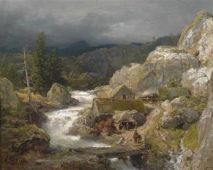 Muhle Am Gebirgsbach by Andreas Achenbach