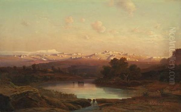 Italienische Landschaft In Der Dammerung - view 1