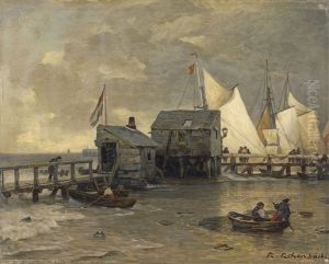 Landing Stage With Sailing Ships