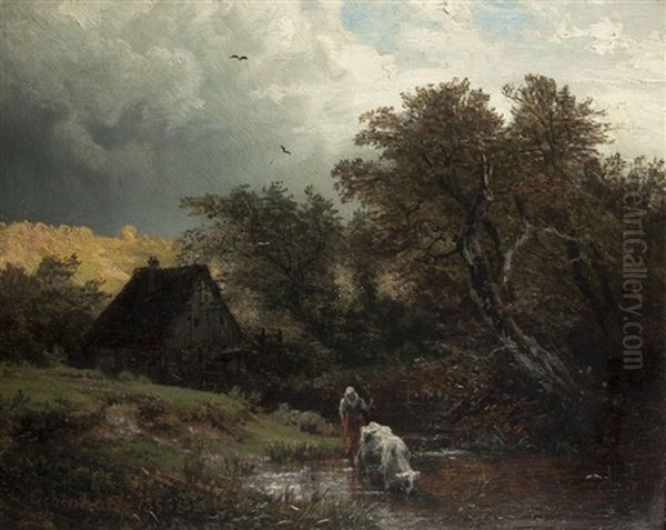 Aufziehendes Gewitter An Der Wassermuhle - view 1