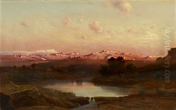 Sudliche Landschaft In Der Dammerung - view 1