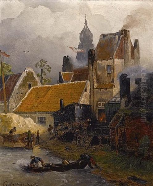 A Fishing Village By A River - view 1