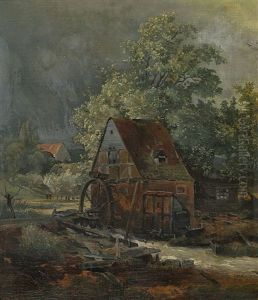 Gewitterlandschaft Mit Wassermuhle
