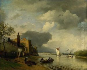 Flusslandschaft by Andreas Achenbach