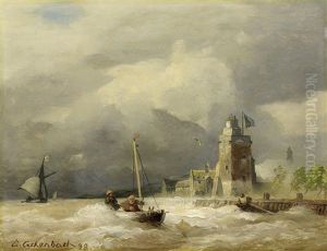 Sturmische See An Der Hollandischen Kuste by Andreas Achenbach