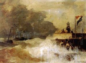 Sturm And Der Kuste by Andreas Achenbach