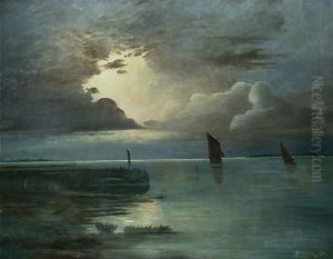 Sonnenuntergang Am Meer Mit Aufziehendem Gewitter