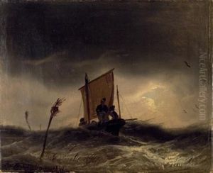 Schiff Auf Sturmischer See by Andreas Achenbach