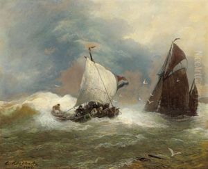 Fischerboote Bei Rauher See Fischerboote Bei Rauher See