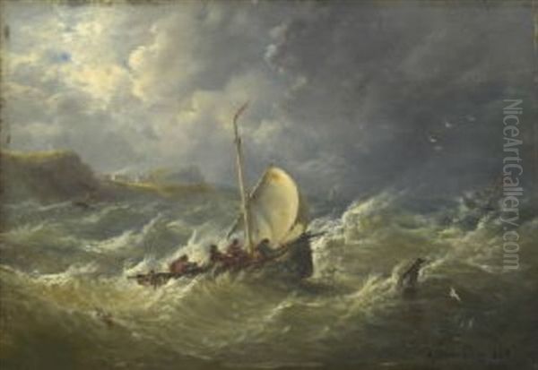 Fischerboote Auf Sturmisch Bewegter See - view 1