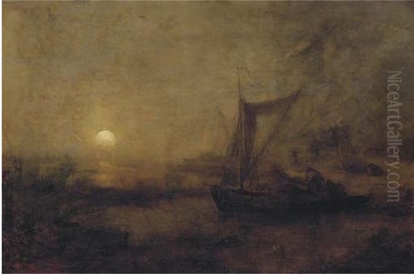 Fishing By Moonlight (study) - view 1