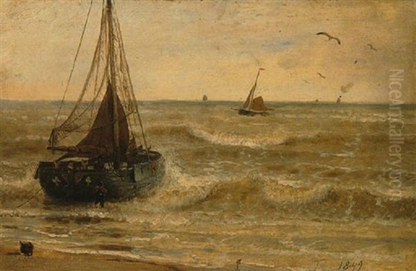 Fischerboote Am Strand Und Auf Der See - view 1