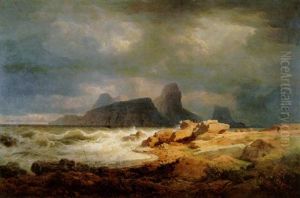 Seesturm An Der Norwegischen Kuste by Andreas Achenbach