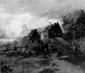 Blick Auf Ein Hollandisches Stadtchen by Andreas Achenbach