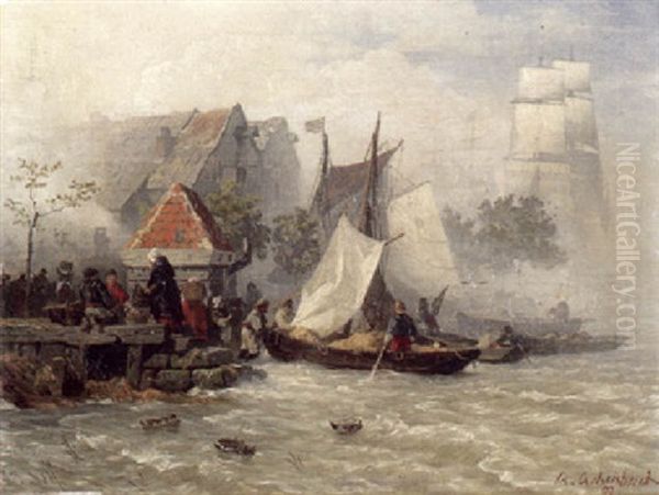 Ankernde Fischer In Einem Hollandischen Hafen - view 1
