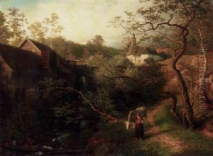 Wassermuhle Im Bergischen by Andreas Achenbach