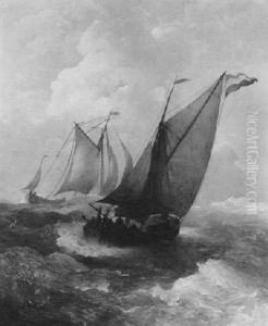 Fischerboote Auf Bewegter See