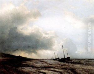 Gewitterstimmung An Der Hollandischen Kuste by Andreas Achenbach