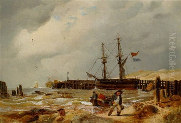 A Coastal Landscape With Fisherfolk - view 1