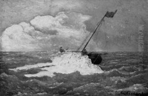 Fischerboot Auf Hoher See by Andreas Achenbach