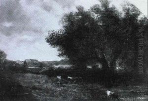 Landschaft Bei Abendstimmung by Andreas Achenbach