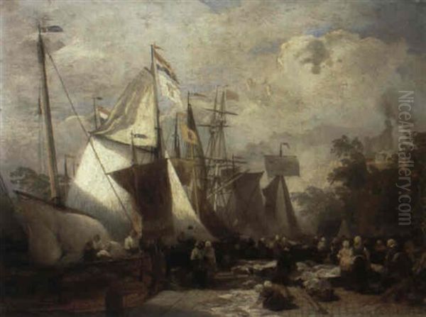 Hollandischer Hafen Mit Fischern - view 1