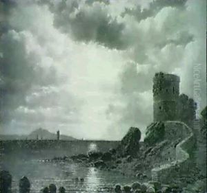 Meereskuste Im Mondlicht by Andreas Achenbach