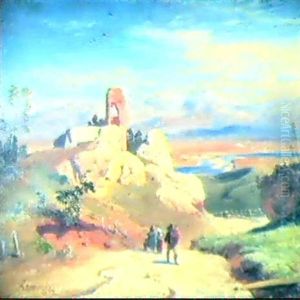 Landschaft In Der Umgebung Von Rom by Andreas Achenbach