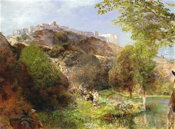 View From The Pontine Marshes To The Castello Caetani In Sermoneta - view 1